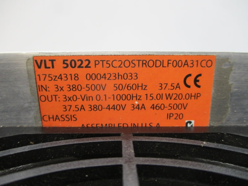 DANFOSS 175Z4318 VLT5022PT5C2OSTRODLF00A31CO 380-500V 37.5A UNMP