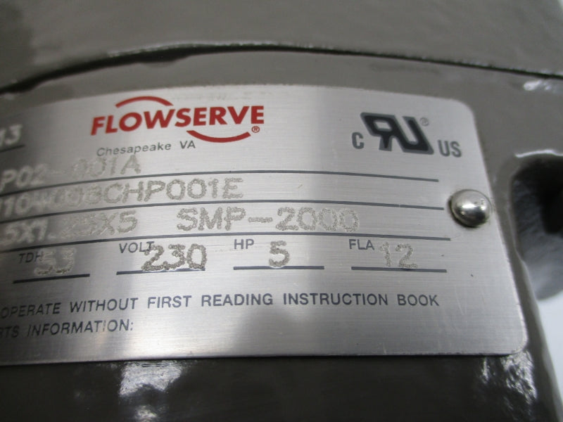 FLOWSERVE P02-001A 5MP-2000 460V 6.2A 1.5X1.25X5 NSNP