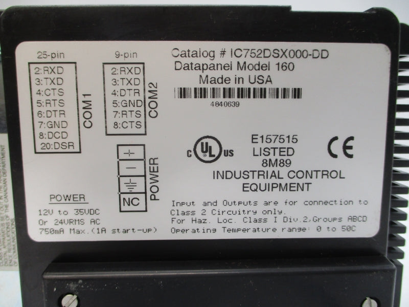 GE FANUC IC752DSX000-DD 12-35VDC 1A NSNP