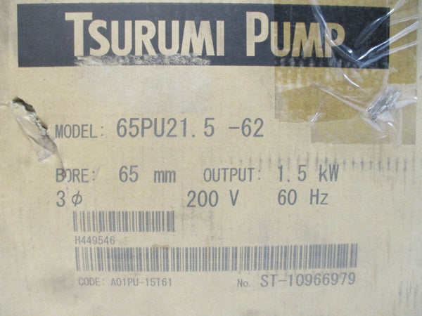 TSURUMI PUMP 65PU21.5-62 200V 7.1A NSMP