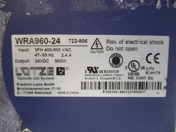 LUTZE WRA960-24 400-500VAC 2.4A UNMP