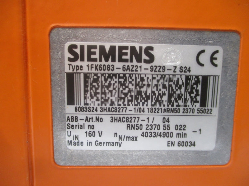 SIEMENS 1FK6083-6AZ21-9ZZ9-ZS24 160V NSNP