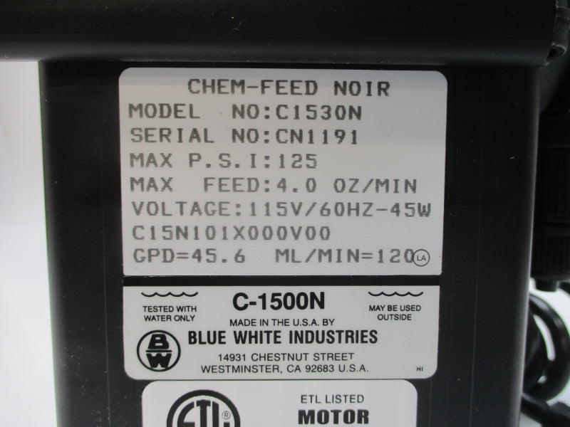 BLUE WHITE INDUSTRIES C15N101X000V00 C1530N 115V 125PSI NSNP