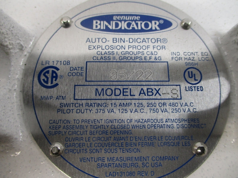 BINDICATOR ABX-S 480VAC 15A NSNP
