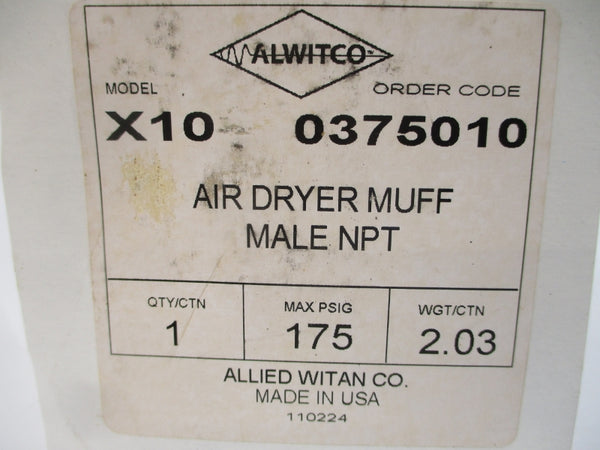 ALWITCO X10 0375010 175PSI NSMP