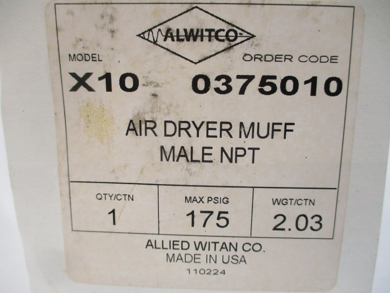 ALWITCO X10 0375010 175PSI NSMP