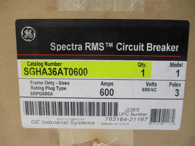GENERAL ELECTRIC SGHA36AT0600 600VAC 600A NSMP