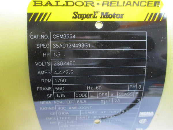 BALDOR CEM3554 35A012M493G1 230/460V 4.4/2.2A NSMP