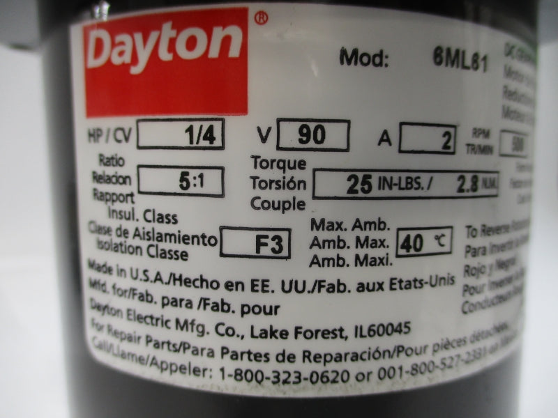 DAYTON 6ML61 90V 2A NSNP