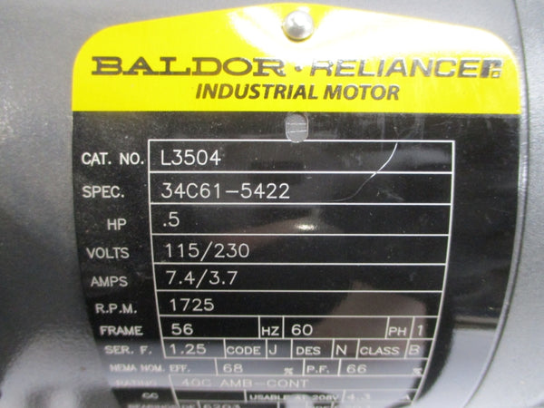 BALDOR L3504 34C61-5422 115/230V 7.4/3.7A NSNP