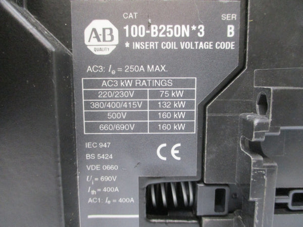 ALLEN BRADLEY 100-B250ND3 SER. B 110/120V 250A NSNP