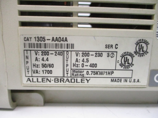 ALLEN BRADLEY 1305-AA04A SER. C 200-240V 4.4A UNMP