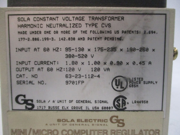 SOLA 63-23-112-4 380-520V 1.80A NSNP
