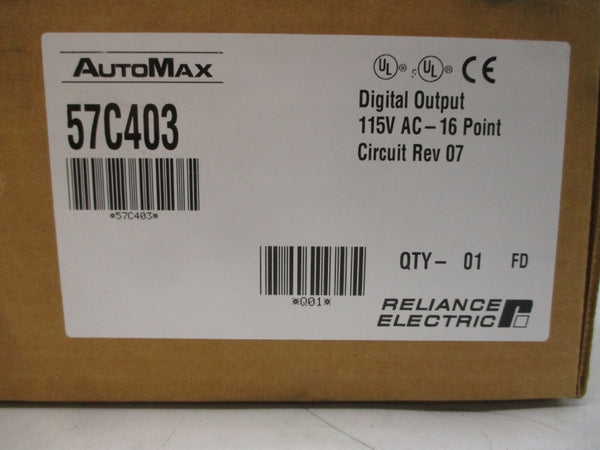 RELIANCE ELECTRIC 57C403 115VAC 2A REV. 07 NSMP