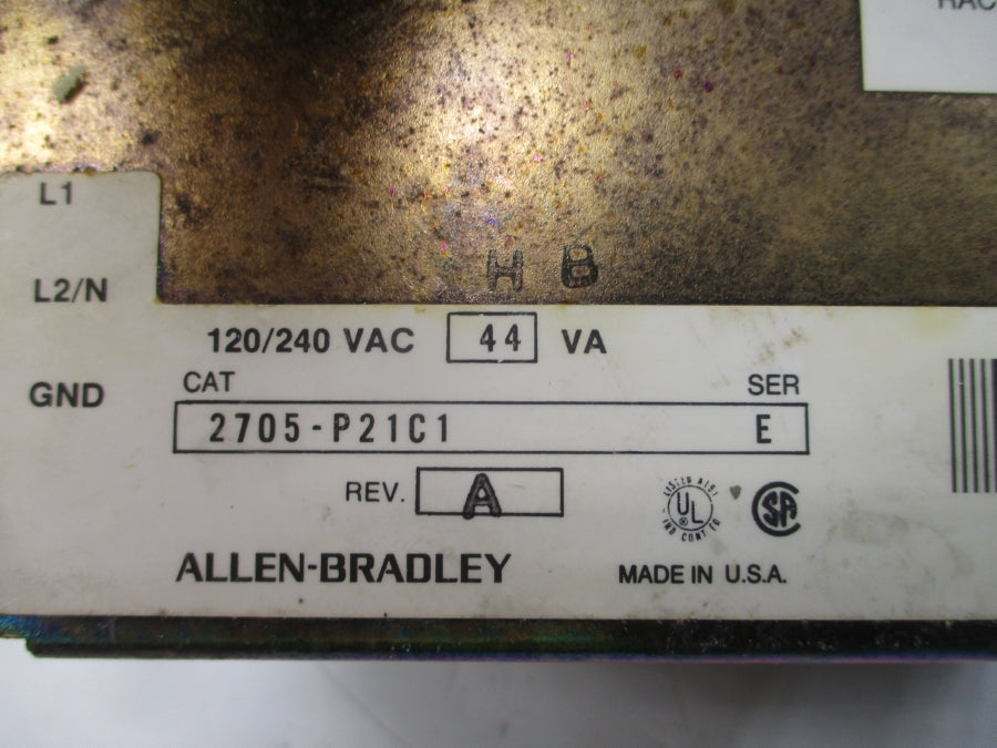 ALLEN BRADLEY 2705-P21C1 SER. E 120/240VAC REV. A NSNP