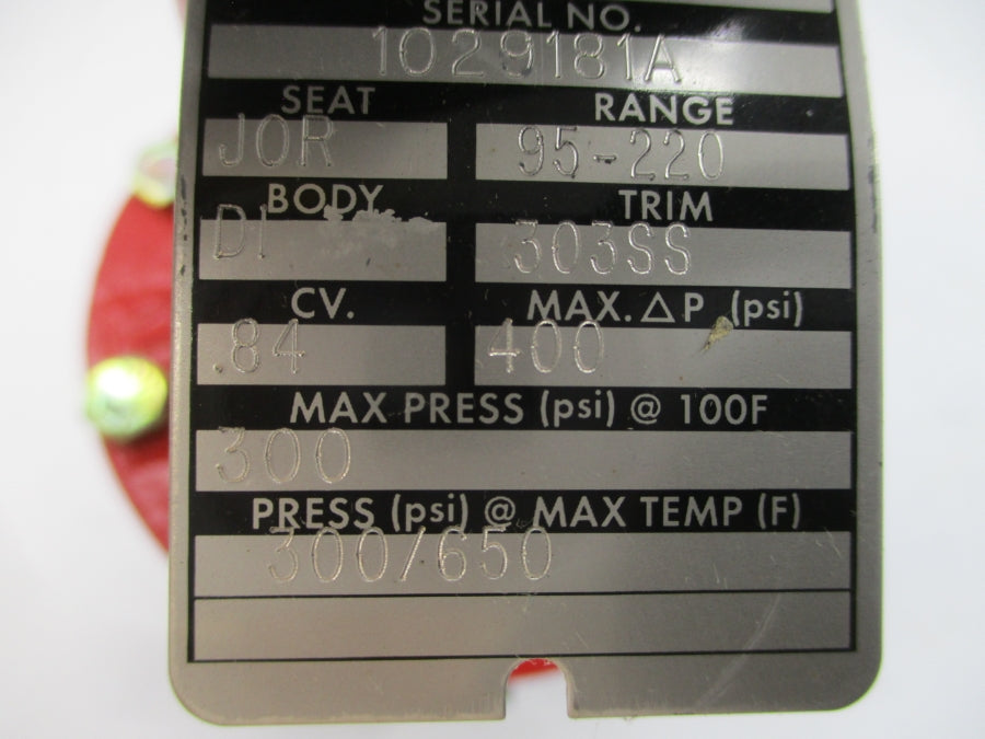 JORDAN VALVE 60 300PSI 1/4" (RED/BLACK) NSNP