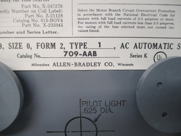 ALLEN BRADLEY 709-AAB SER. K 440/480V NSNP