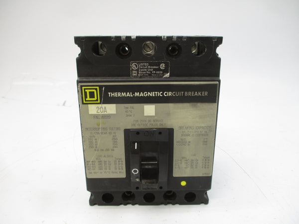 SQUARE D FAL36020 SER. 2 600VAC 20A UNMP