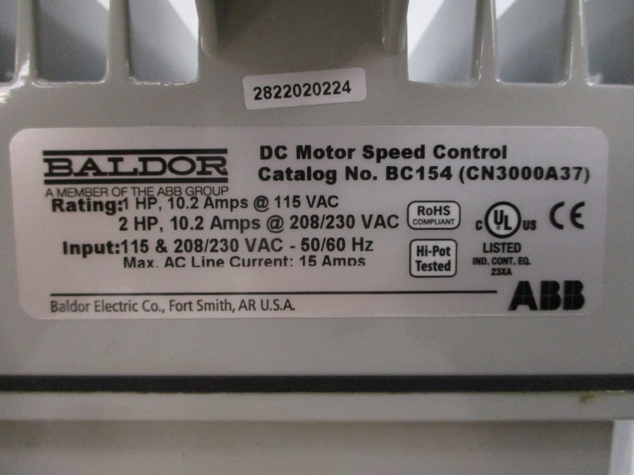 BALDOR BC154 CN3000A37 208/230VAC 15A NSNP