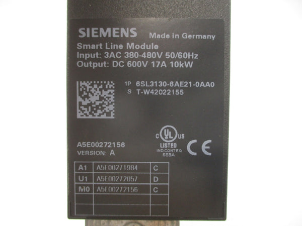 SIEMENS 6SL3130-6AE21-0AA0 380-480VAC 17A UNMP