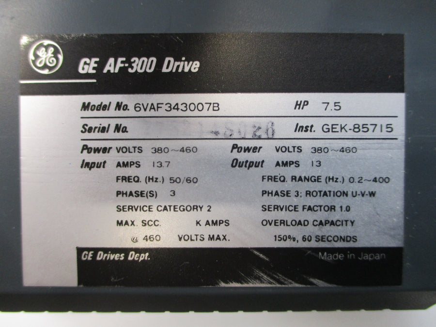 GENERAL ELECTRIC 6VAF343007B 380-460V 13.7A (AS PICTURED) UNMP