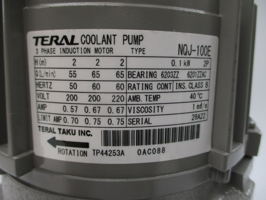 TERAL NQJ-100E 200/220V 0.57/0.67A NSNP