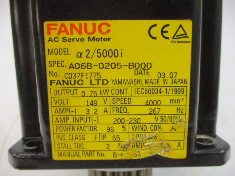 FANUC A06B-0205-B000 149VAC 3.2A UNMP