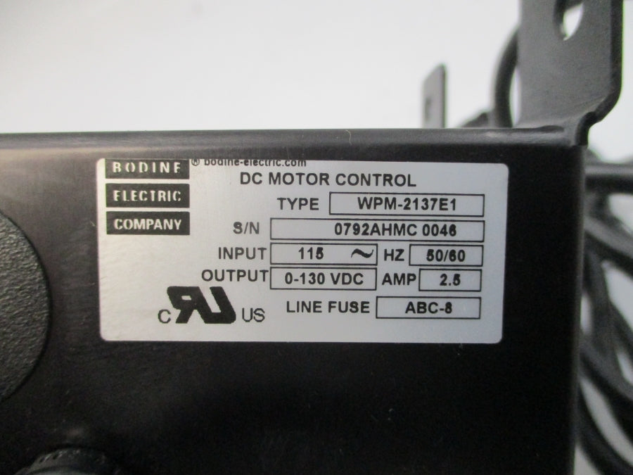 BODINE ELECTRIC WPM-2137E1 115V 2.5A (AS PICTURED) NSNP