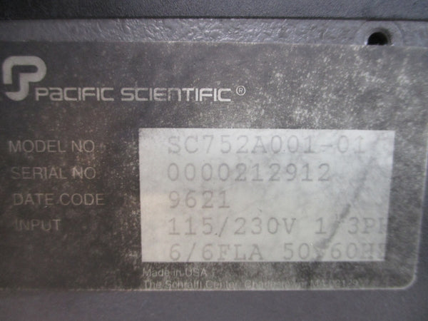 PACIFIC SCIENTIFIC SC752A001-01 115/230V 6/6A UNMP