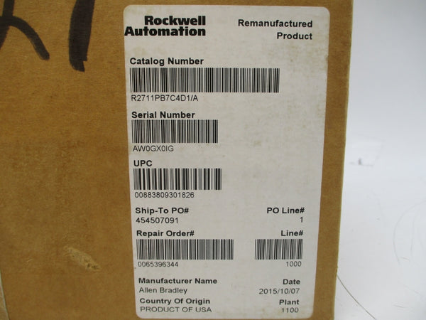 ALLEN BRADLEY 2711P-B7C4D1 SER. A 24VDC REMAN