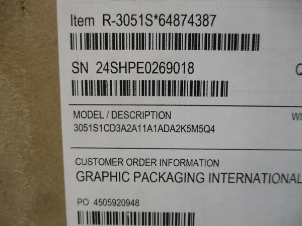 ROSEMOUNT 3051S1CD3A2A11A1ADA2K5M5Q4 10.5-30VDC 3626PSI NSMP