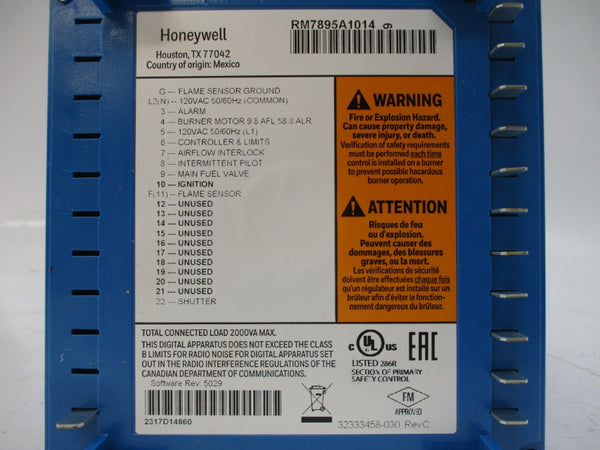 HONEYWELL RM7895A1014 120VAC REV. C NSMP