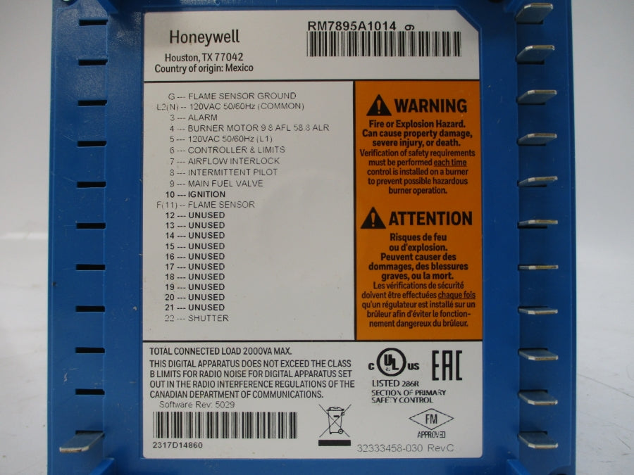 HONEYWELL RM7895A1014 120VAC REV. C NSMP