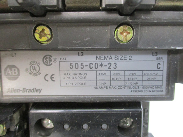 ALLEN BRADLEY 505-COC-23 SER. C 575-600V 45A (BR/WH) NSMP