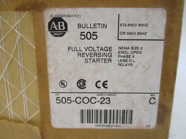 ALLEN BRADLEY 505-COC-23 SER. C 575-600V 45A (BR/WH) NSMP
