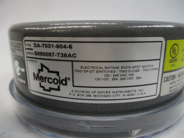 MERCOID DA-7031-804-6 120/240VAC 10A 0-100PSI NSMP