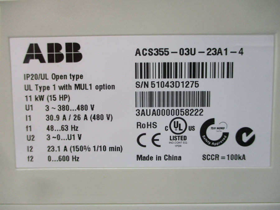ABB ACS355-03U-23A1-4 380-480V 30.9/26A NSMP