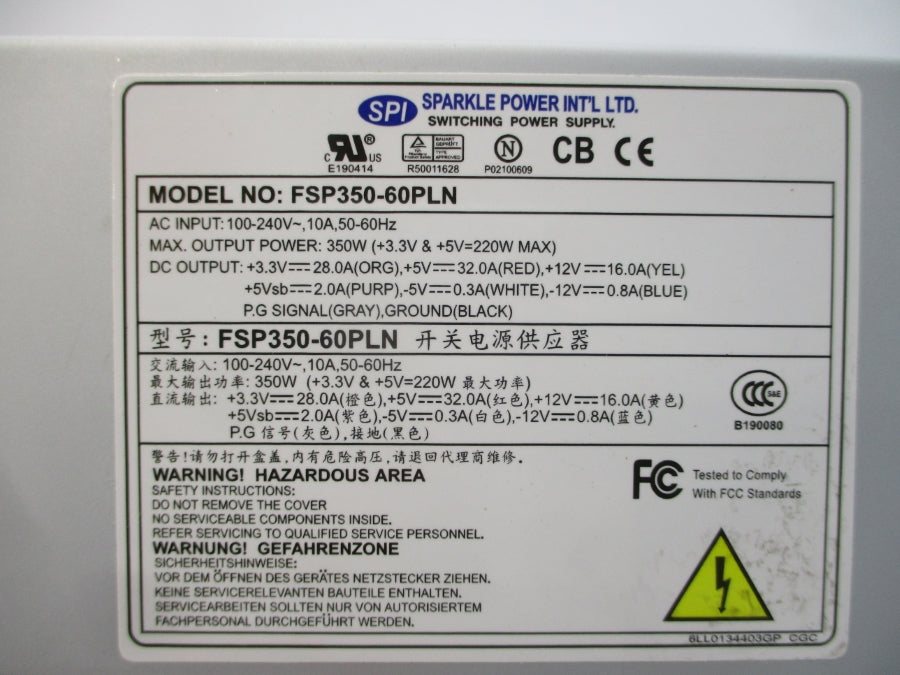 SPI FSP350-60PLN 100-240VAC 10A NSNP