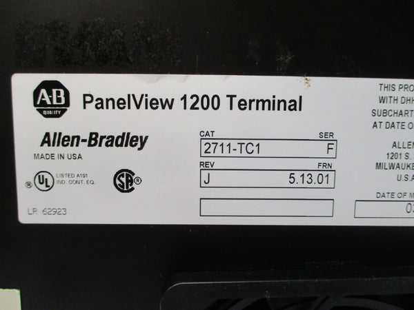 ALLEN BRADLEY 2711-TC1 SER. F F/W 5.13.01 115/230VAC 10A REV. J NSNP
