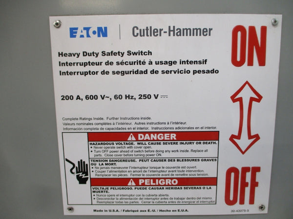 EATON DH364FDK SER. B 600VAC 200A NSMP