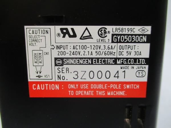 SHINDENGEN ELECTRIC GY05030GN 200-240VAC 3.6A NSNP