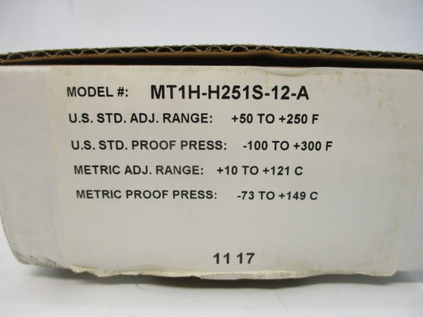 BARKSDALE MT1H-H251S-12-A 600VAC 10A 50-250'F NSMP