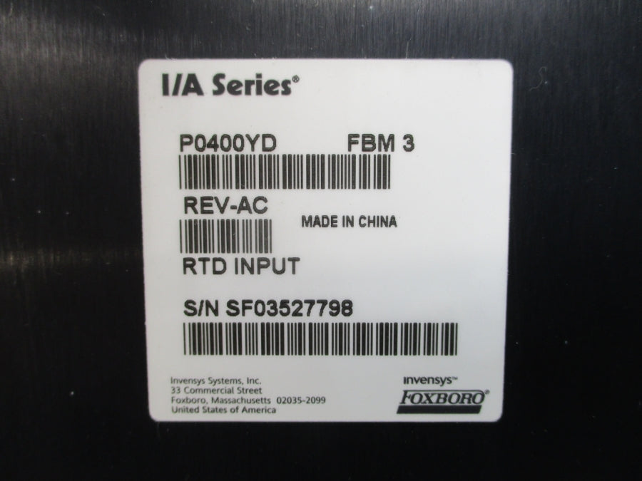 FOXBORO P0400YD FBM3 REV. AC NSNP