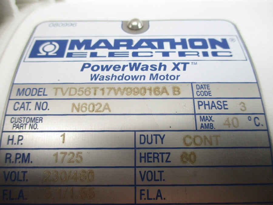 MARATHON ELECTRIC TVD56T17W99016AB N602A 230/460V 3.1/1.55A NSNP