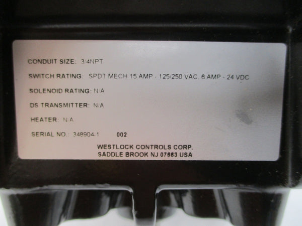 WESTLOCK CONTROLS 2007NB14B4M0200 125/250VAC 15A 3/4" NSNP