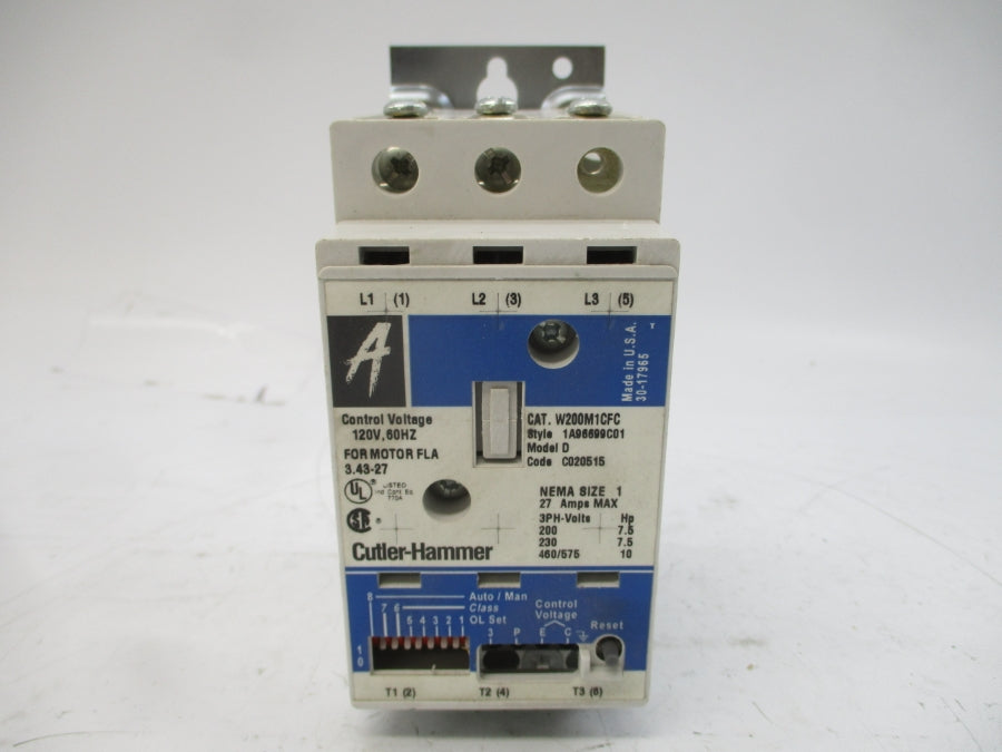 CUTLER HAMMER W200M1CFC 1A96699C01 120V 27A NSMP