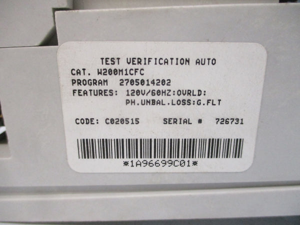 CUTLER HAMMER W200M1CFC 1A96699C01 120V 27A NSMP