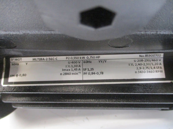 GRUNDFOS SPK1-15/15A-WB-A-AUUV A3AAQ4575P1180700005 208-230/460V 2.40-2.30/1.20A NSNP