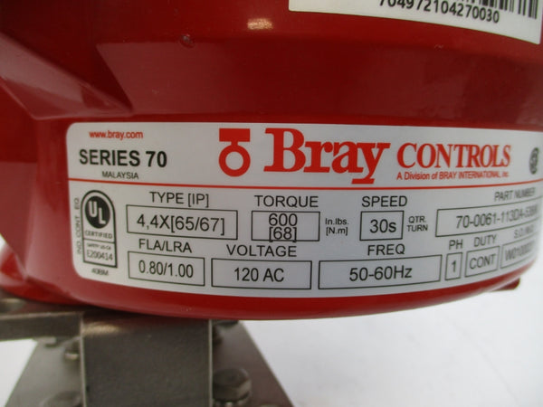 BRAY CONTROLS 70-0061-113DA-536/K SER. 70 120VAC 0.80/1.00A 1-1/2" NSNP