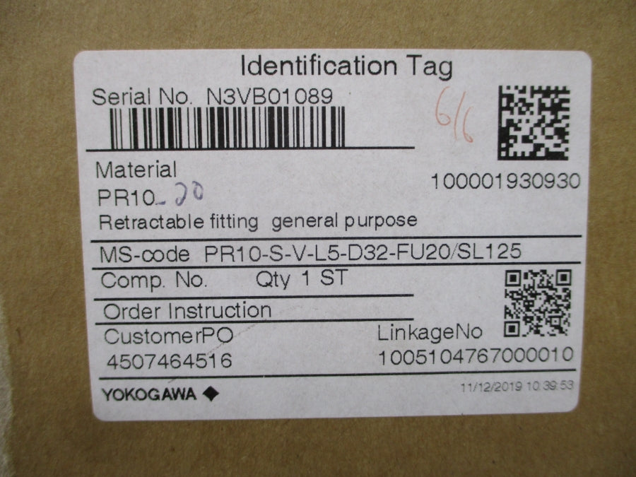 YOKOGAWA PR10-S-V-L5-D32-FU20/SL125 NSMP